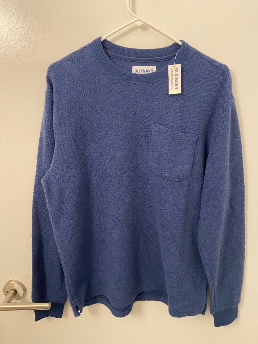 Terry cloth sweater blue
